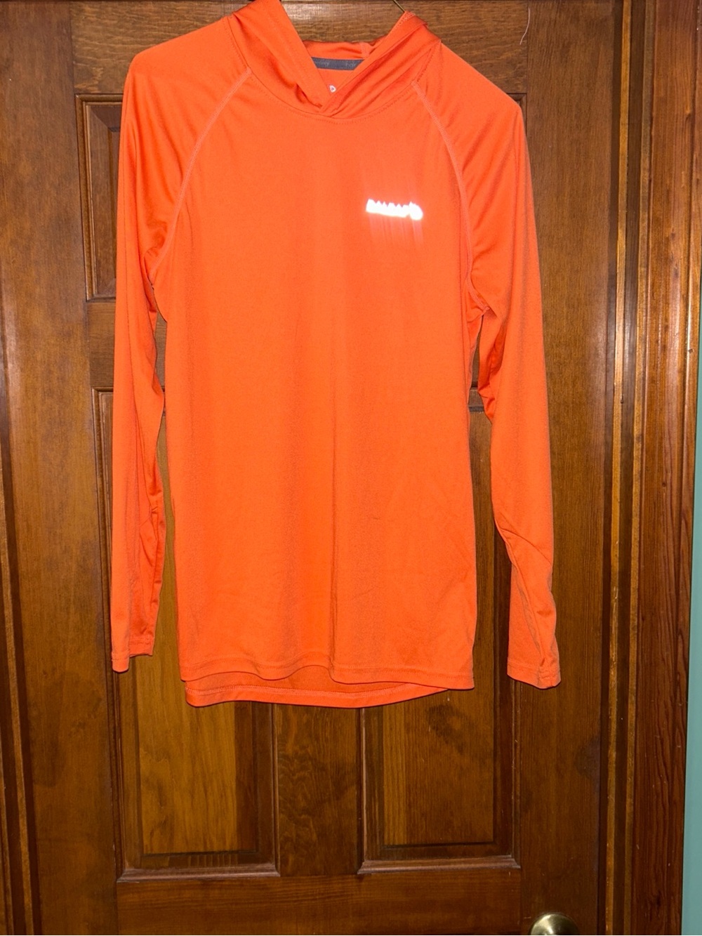 Baleaf Orange Long Sleeve Hooded Athletic Shirt